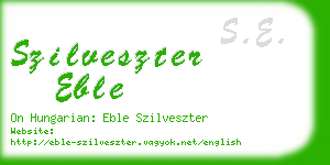 szilveszter eble business card